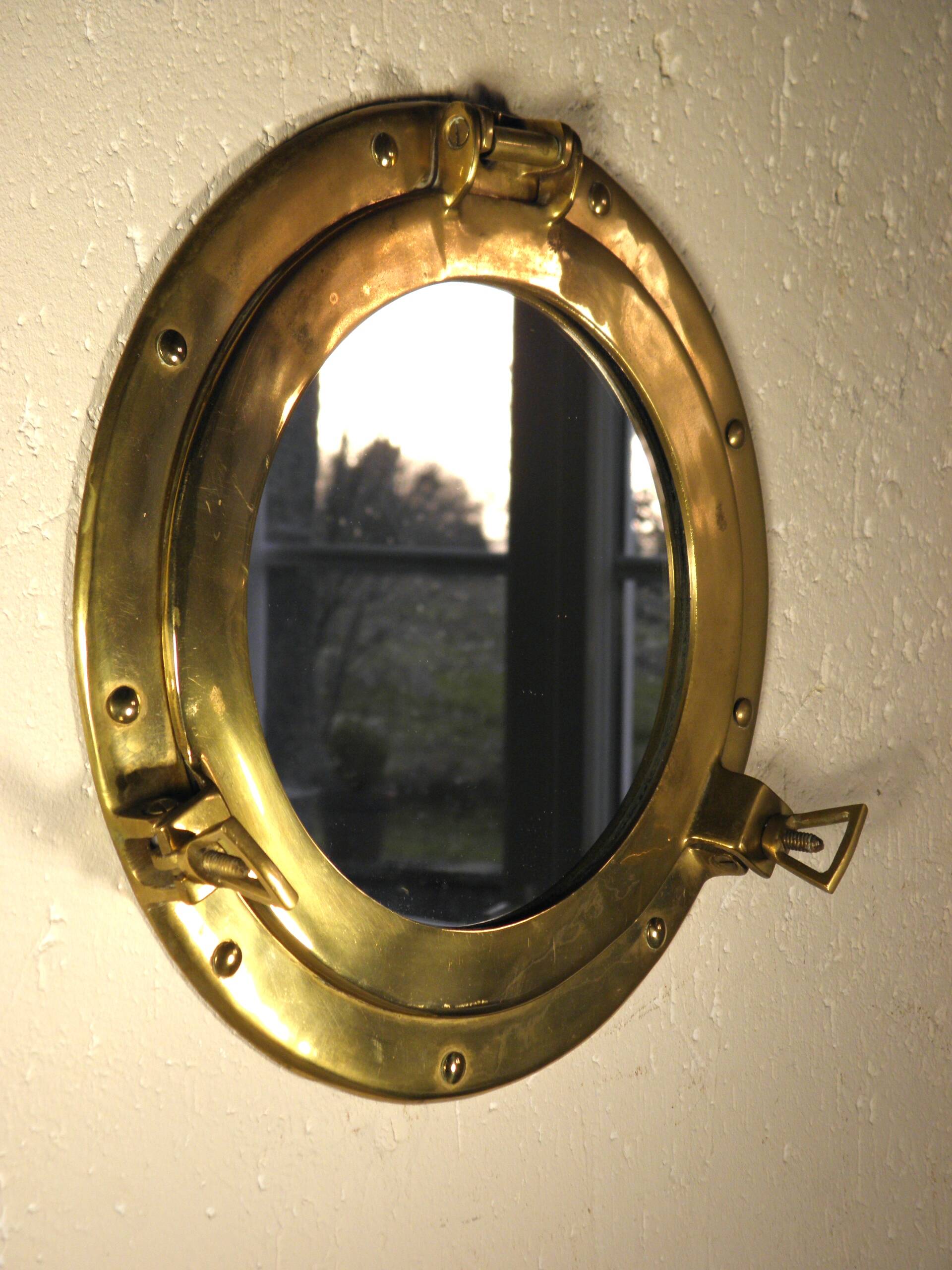 Brass porthole mirror 29 cm