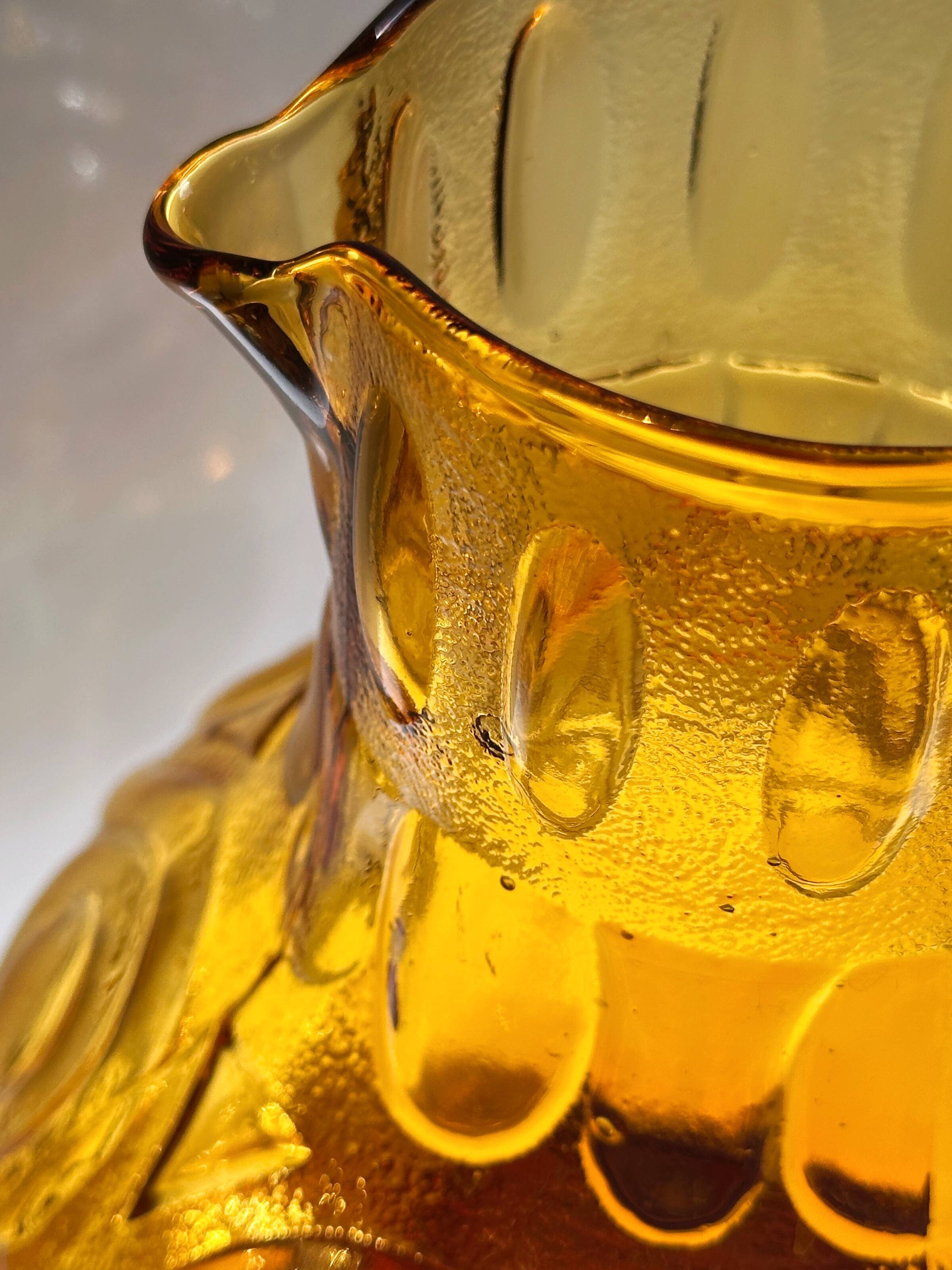 Amber colored Italian Carafe by MCM Empoli 1970s