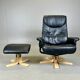 Swivel Reclining Armchair with Matching Footstool — Adjustable Comfort