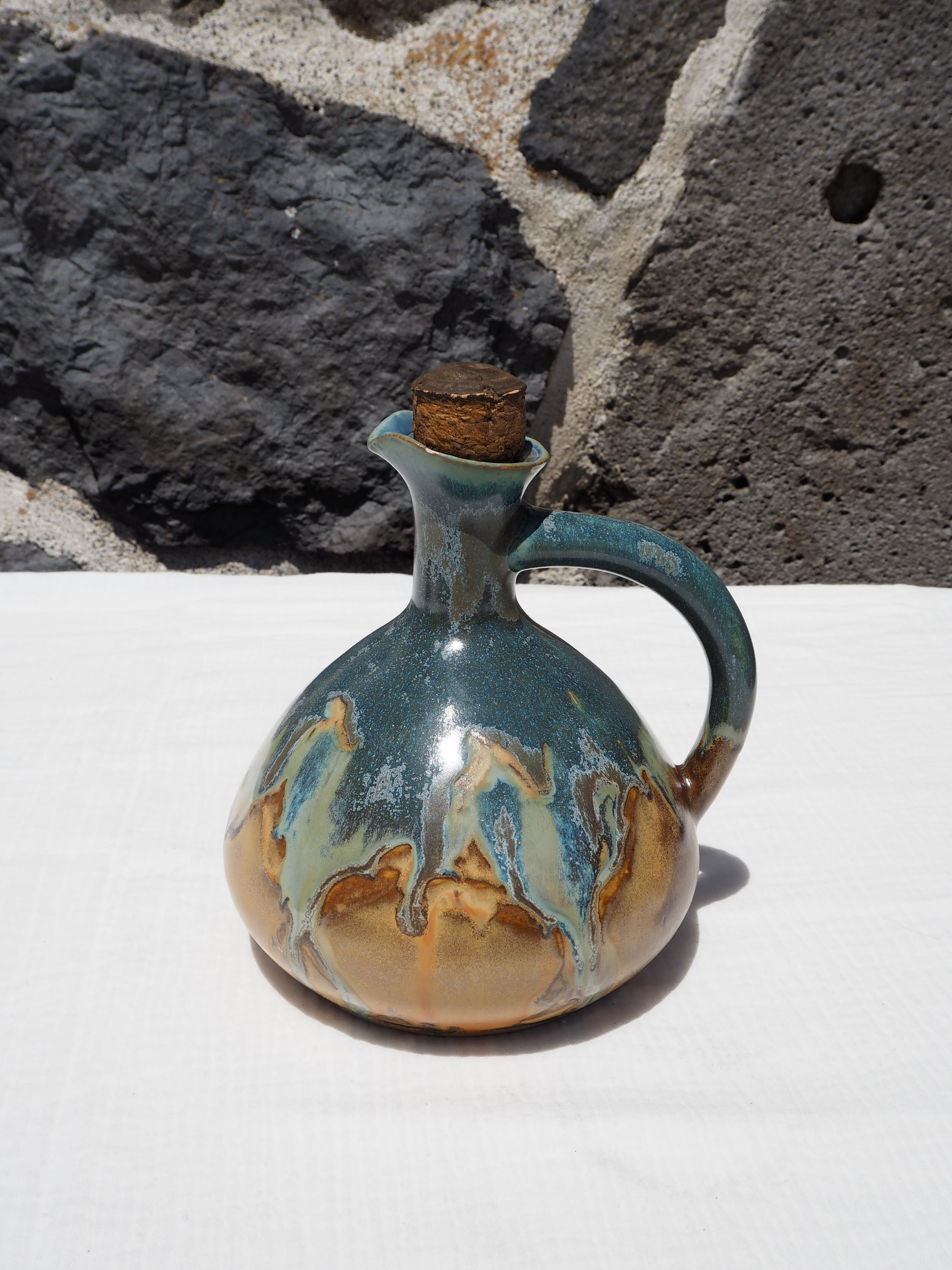 Navy blue sandstone liqueur jug