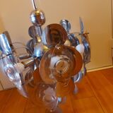 Vintage chandelier 70'S Oscar Torlasco , 9 lights