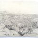 Félix BENOIST, Presumed View of Grasse. Pencil drawing, 19th century.