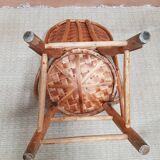 Braided chair in chestnut tree 50s