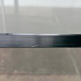 Vintage Space Age coffee table in glass and aluminium attributed to Peter Ghyczy, 1970s.