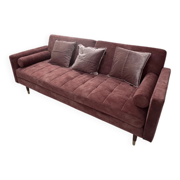 Canapé convertible vintage vieux rose