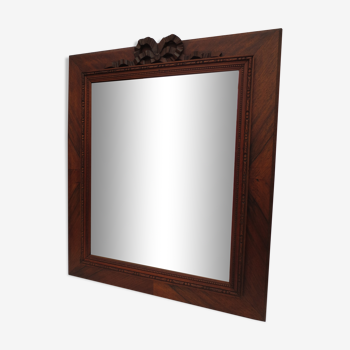 Miroir ancien rectangulaire , cadre bois 37x55cm