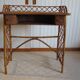Vintage – beautiful Retro desk in bamboo wood, rattan and glass – 2 drawers – 60s – L.Sognot inspiration
