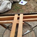 Extendable table with extensions old vintage compass legs design XXeme