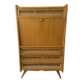 Secrétaire bois/osier vintage