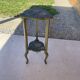 Wooden pedestal table or side table painted with floral motifs