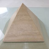 Table basse pyramidale en travertin italien, années 1980