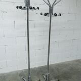 Coat rack with 12 chrome and black plastic hooks, 1960, 2m.