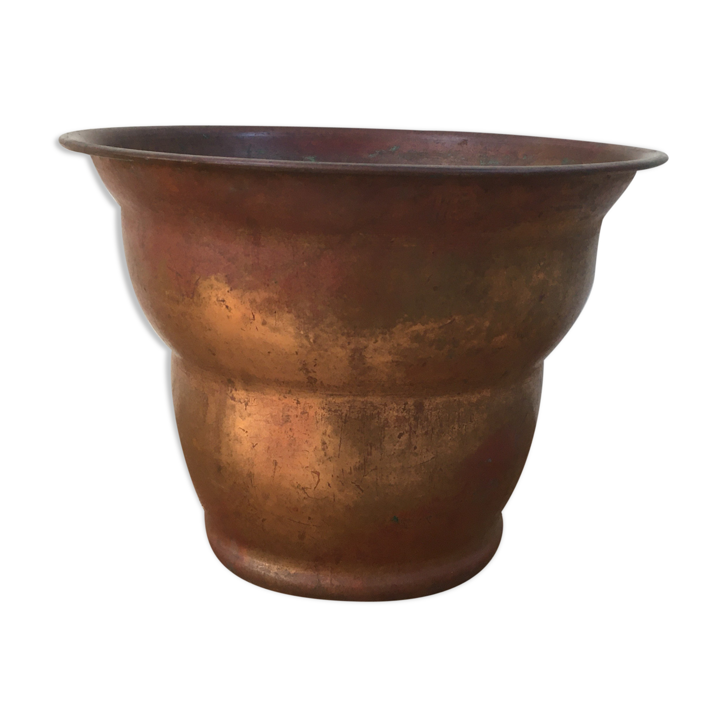Cache-pot ancien en cuivre