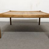 Scandinavian XL coffee table in blond oak from the 60s/70s