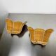 Pair of vintage woven rattan wall shades, Italy 1970s