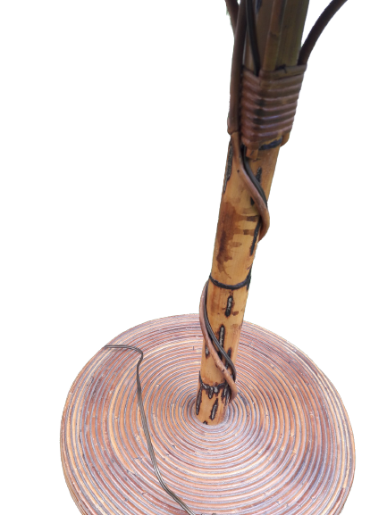 Rattan floor lamp