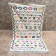Handwoven Berber kilim rug: small Moroccan decorative rug.