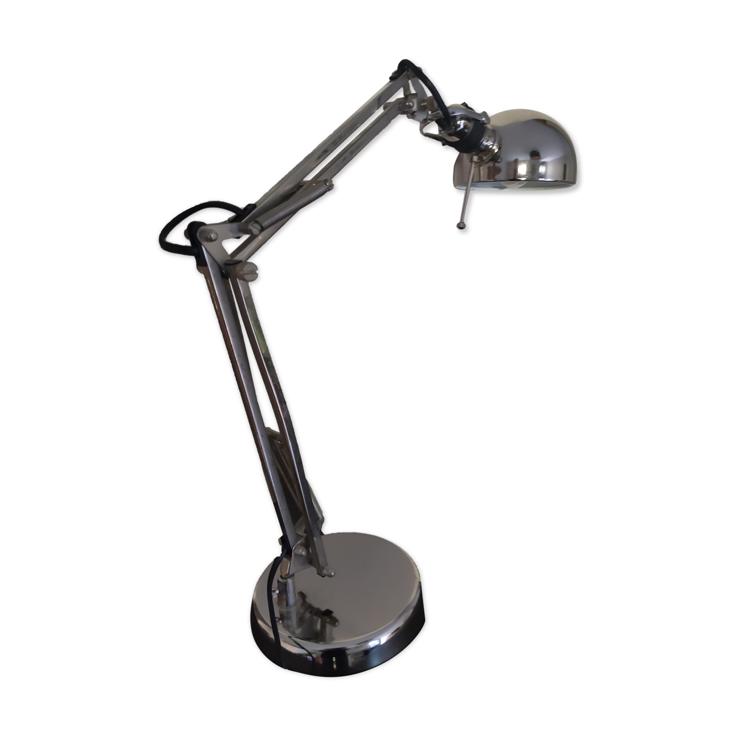 Articulated desk lamp chrome metal workshop style