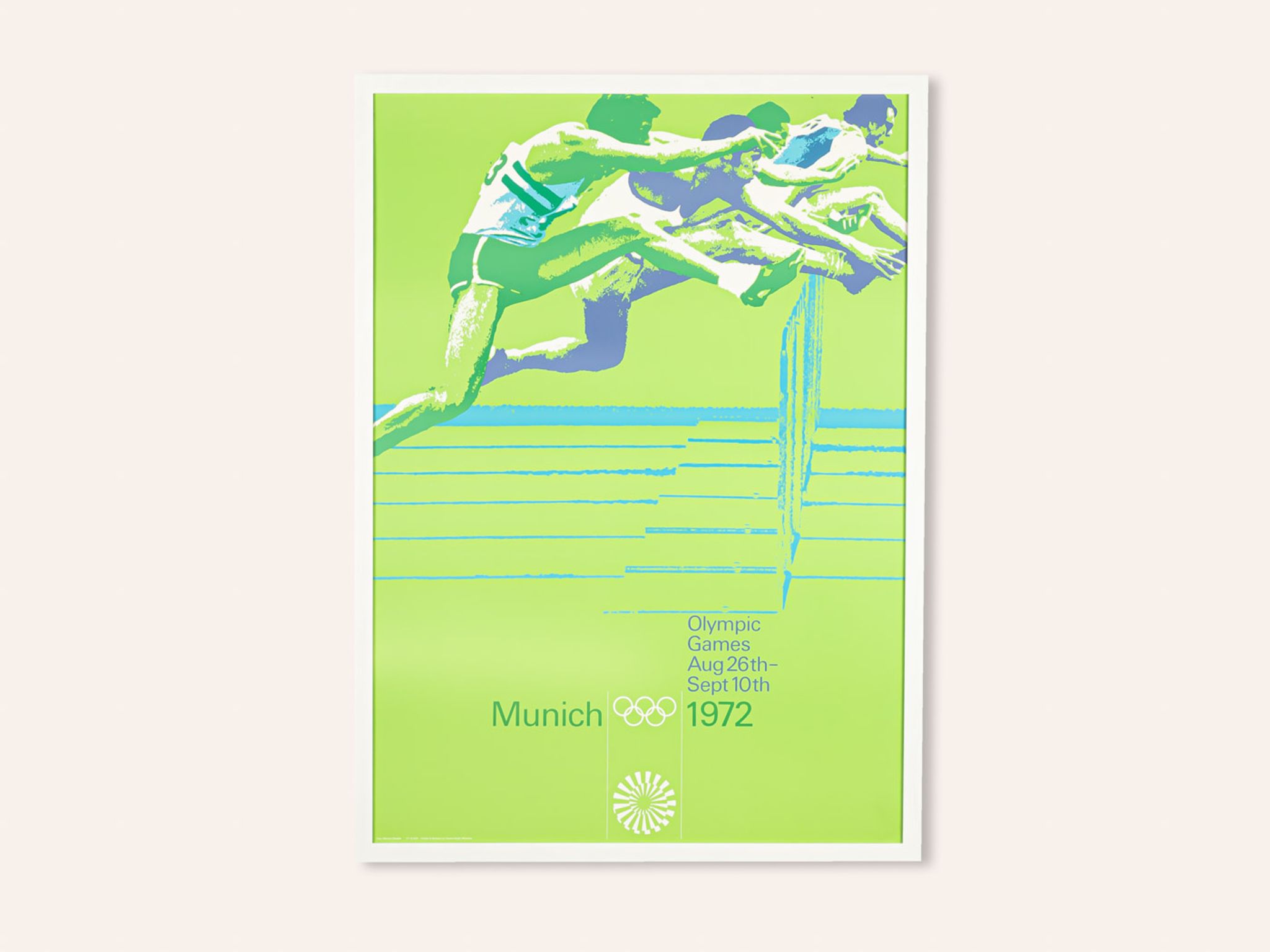 Affiche des années 1970 « hürdenlauf », otl aicher