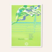 Affiche des années 1970 « hürdenlauf », otl aicher