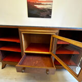 Solid wood and gray marble buffet