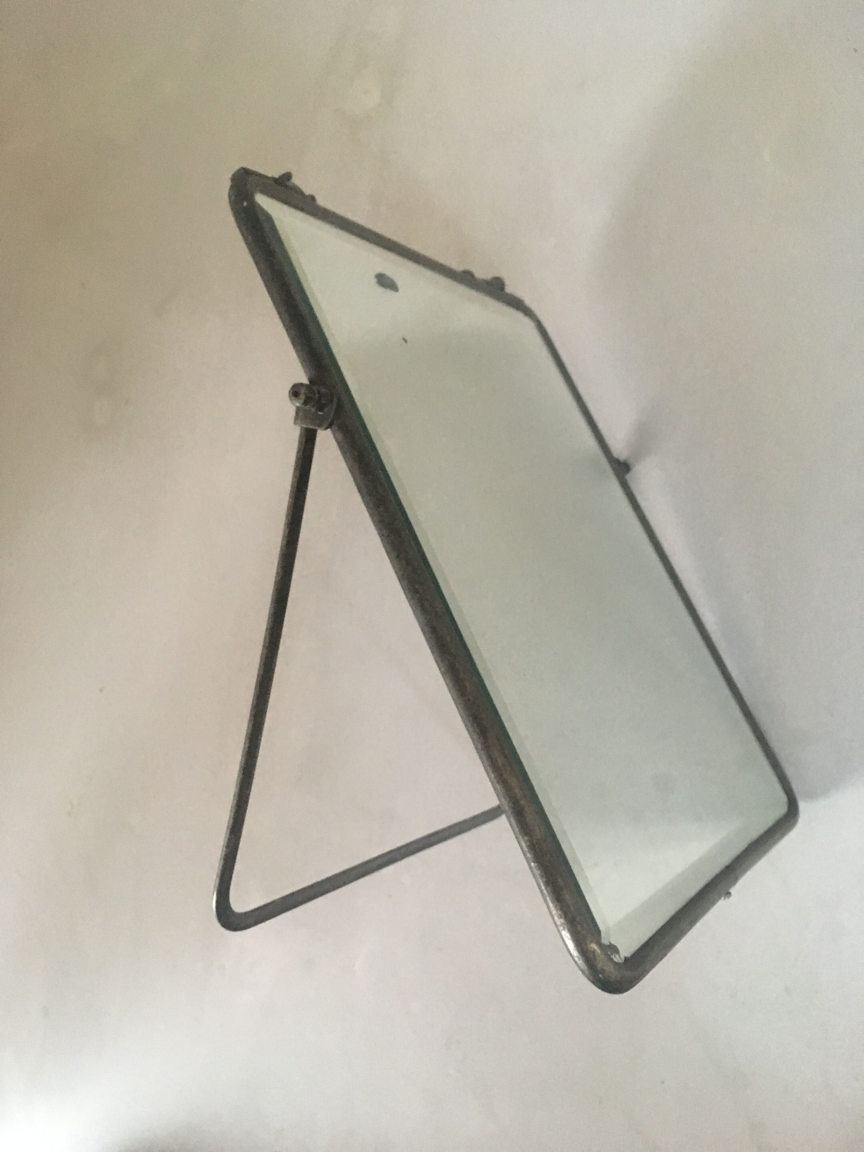 Large barber mirror to hang or lay 24x30cm