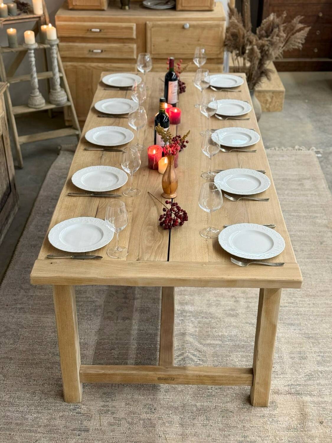large solid oak farmhouse table