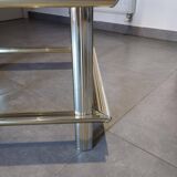 Vintage coffee table 1960s/1970s chrome and gold - Lancel house