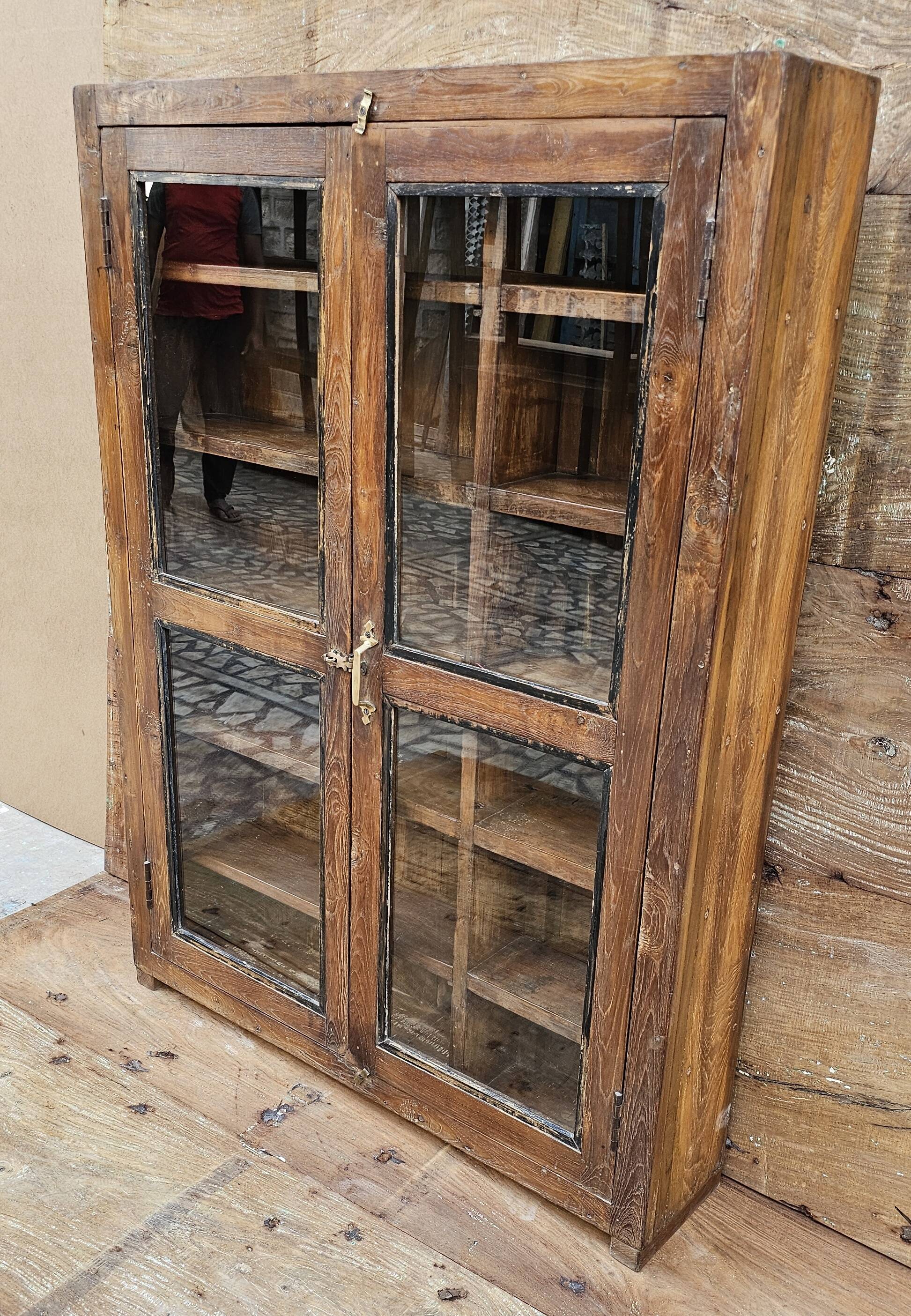 Old Burmese teak display case