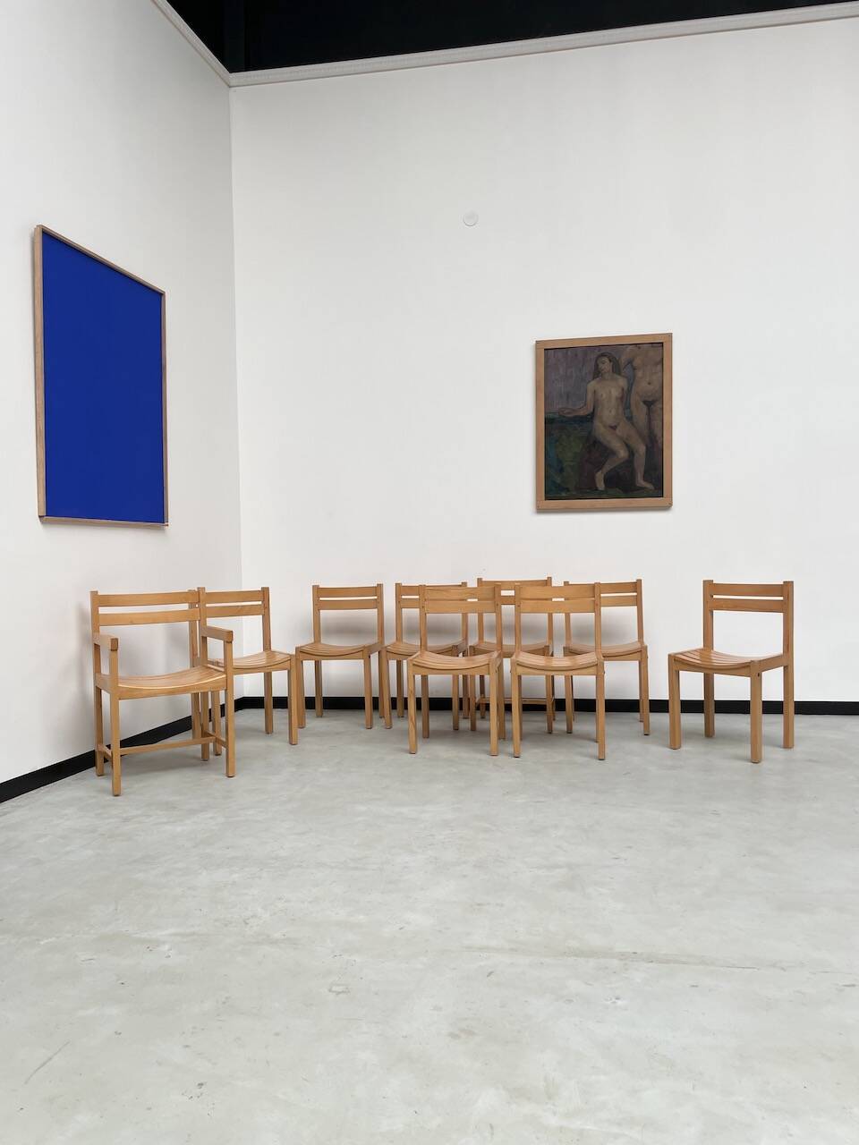 Beech chairs from the 1980s, Sornay.