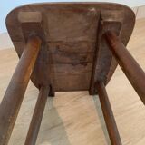 Set of 6 brutalist wooden chairs