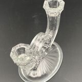 2-branch glass candlestick
