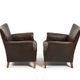 Paire de vieux fauteuils club danois en cuir patiné des années 1940