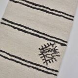 Vintage White Antique Hemp Kilim Runner sku3885
