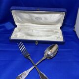 silver metal spoon and fork box