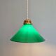 Art Deco pendant light in conical green opaline, 1920s-30s