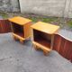 Pair of vintage curved wood bedside tables art deco style