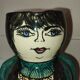 Vintage figurative pitcher in glazed terracotta – Female character