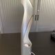 Sculptural flame lamp brushed aluminium Space Age Vintage 1970