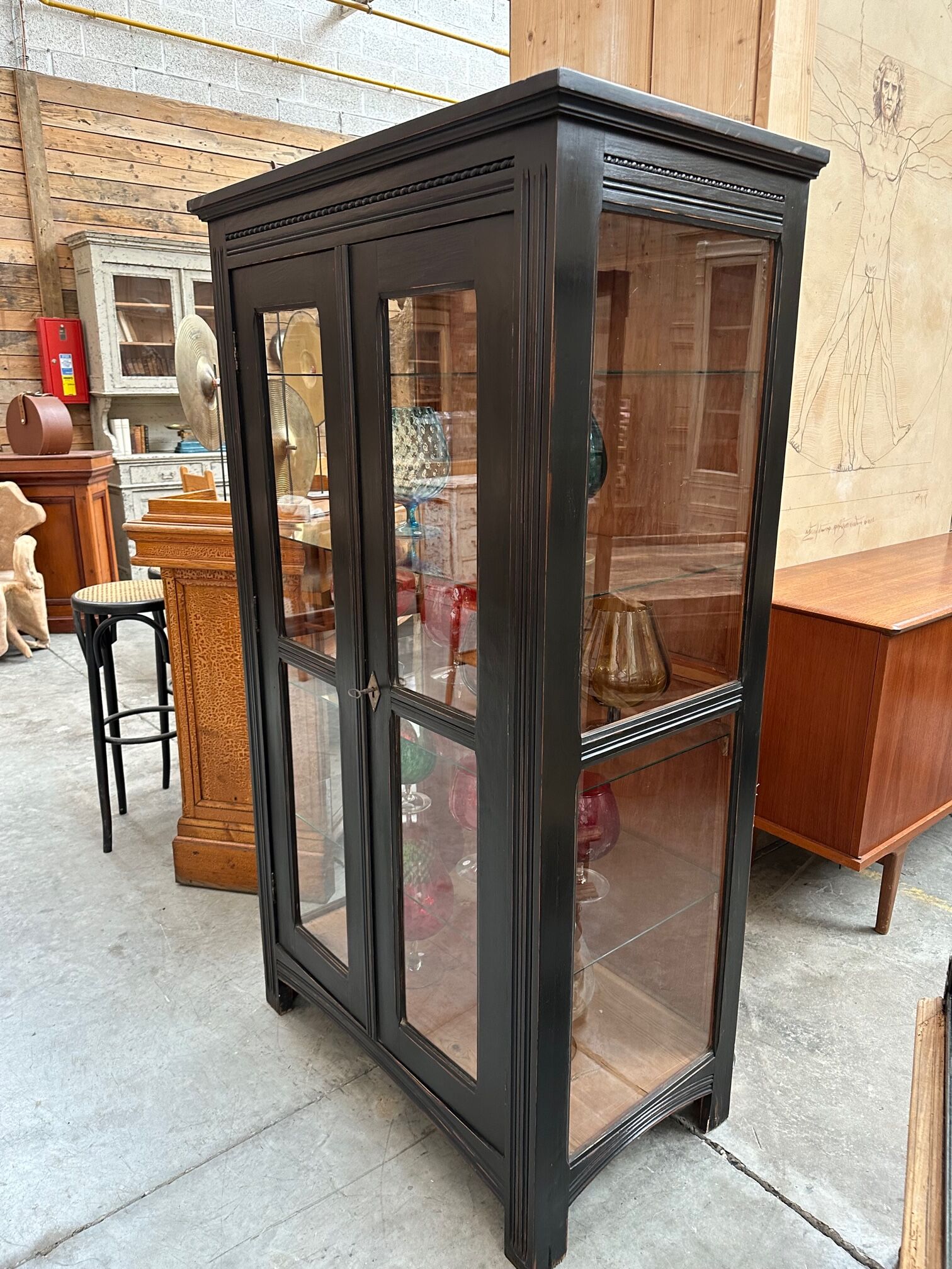 Patinated showcase early twentieth century