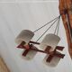 Lustre vintage scandinave en teck et perspex