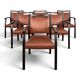 Set of 6 vintage chairs in copper colour.