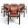Set of 6 vintage chairs in copper colour.
