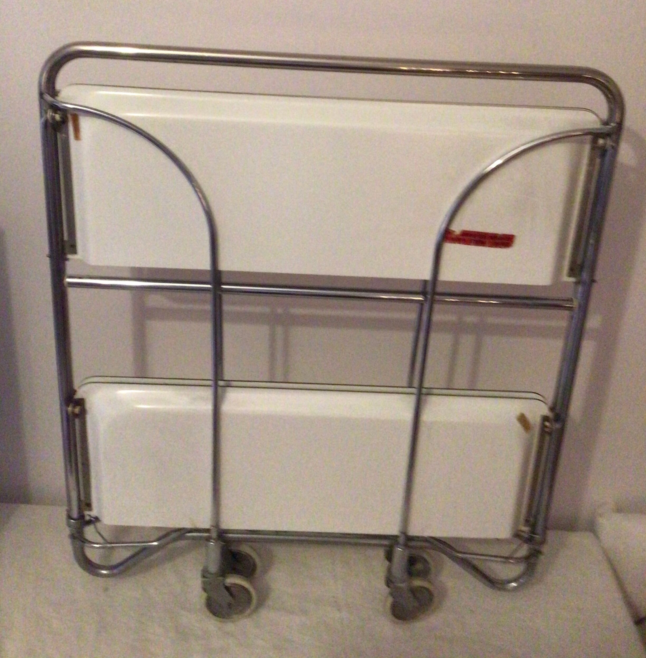 White formica vintage wheeled foldable dessert