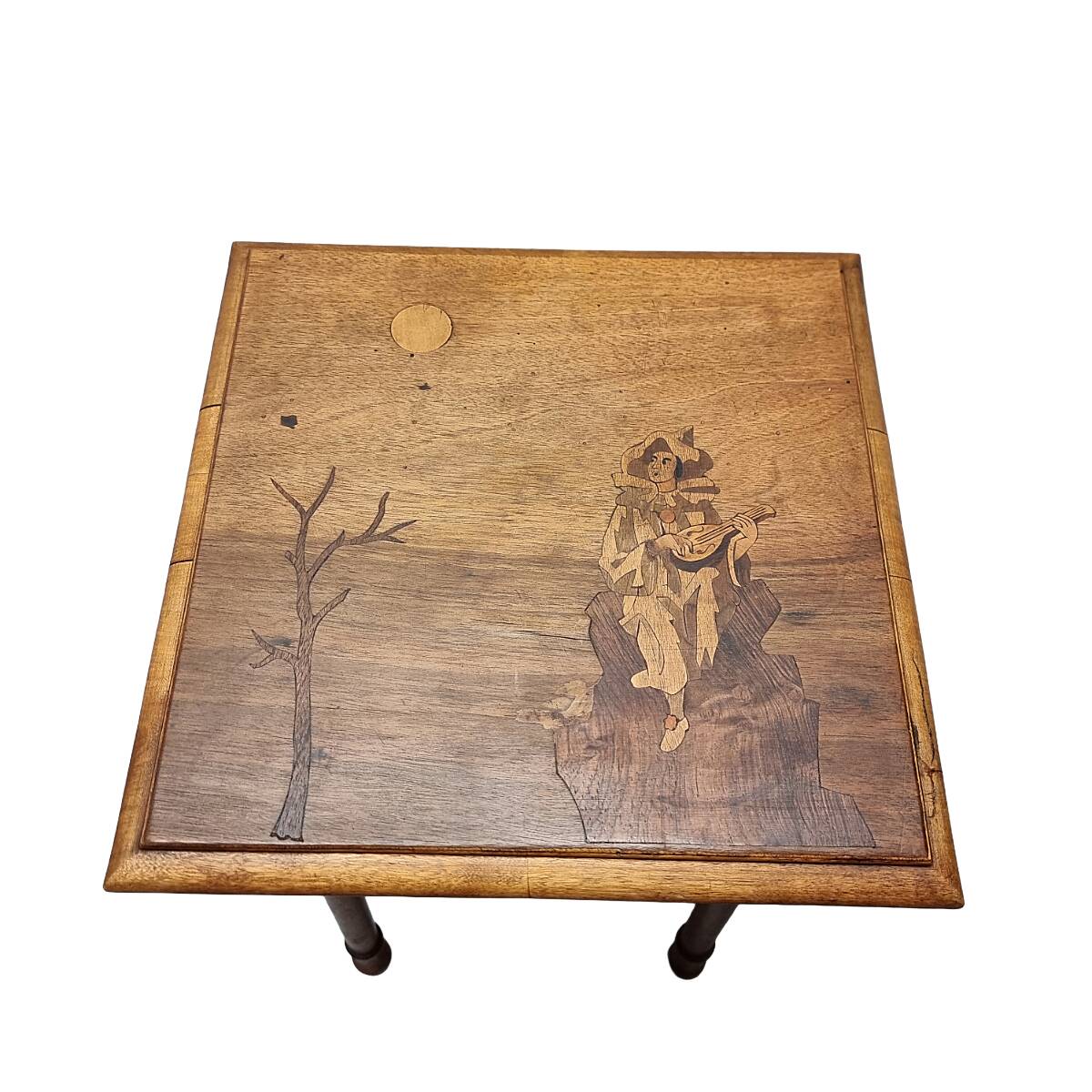 Antique French Side Table With Inlaid Top, from around 1900