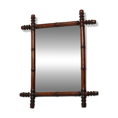 Miroir en bois antique faux bambou