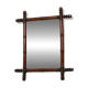Antique Wooden Faux Bamboo Chinoiserie Mirror 63x52cm