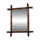Miroir en bois antique faux bambou