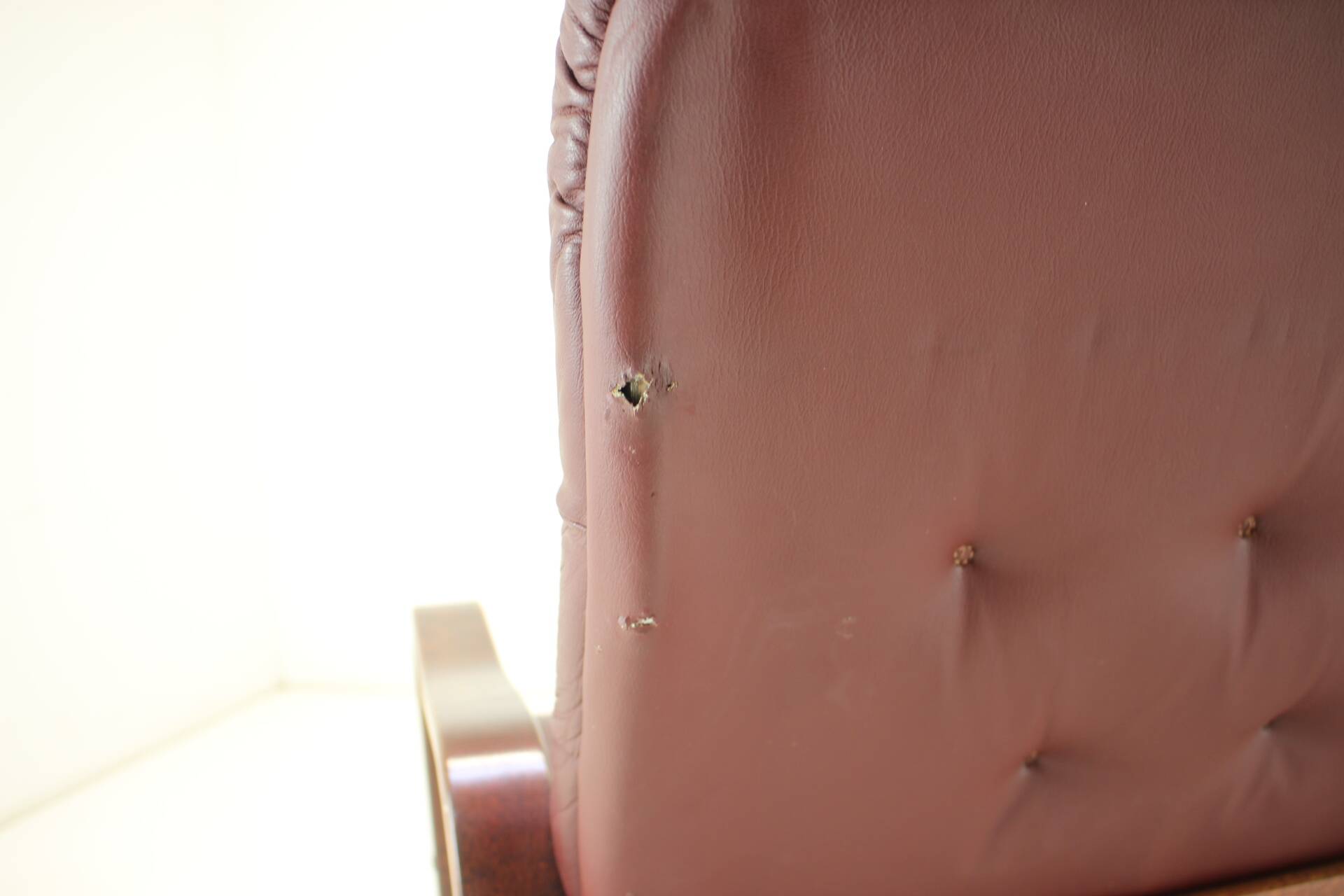 1980 Three-Seater Leather Sofa, Tone Czechoslovakia