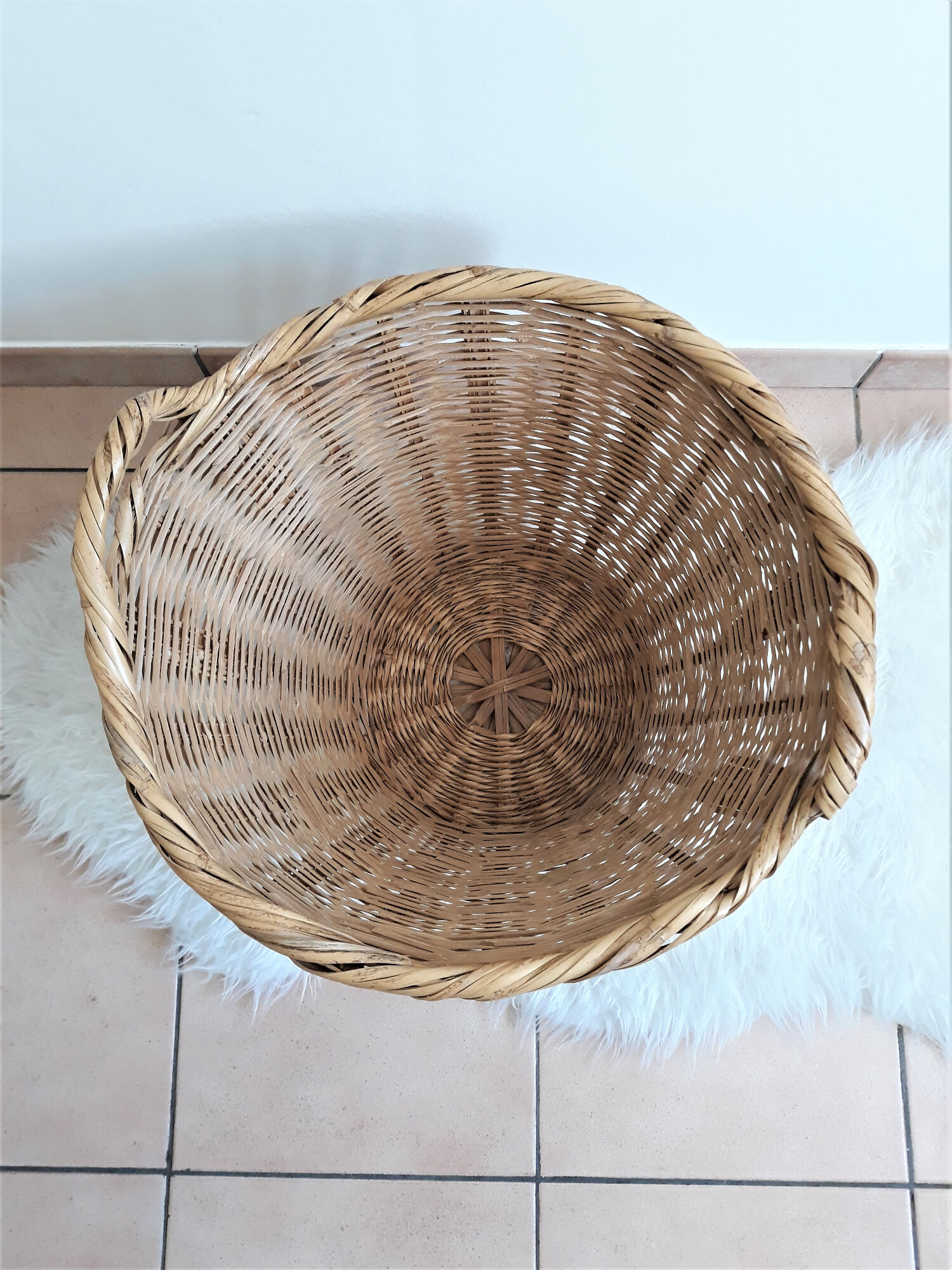Large wicker basket / rattan - Rattan pan / wicker XXL